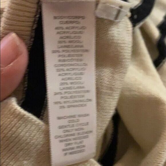 Loft womens cream black striped long sleeve round neck pullover knit sweater lrg - Picture 12 of 12